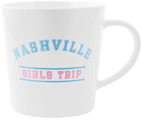 Draper James Kaffeetasse aus Keramik, 340 ml, süße Tasse mit Musik-Stadt-Druck, spülmaschinen- und mikrowellengeeignet, Mädchenausflug