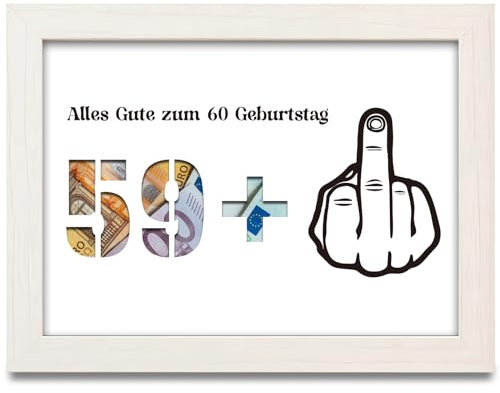 60. Geburtstag Geldgeschenk, Geschenke zum 60 Geburtstag Frau Mann, Geldgeschenke Alles Gute zum 60 Geburtstag, Lustig 59+1 Geldgeschenk Deko für Freunde Familie Kollege Liebhaber