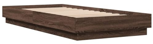 vidaXL Bettgestell ohne Matratze Braun Eiche 100x200 cm Holzwerkstoff