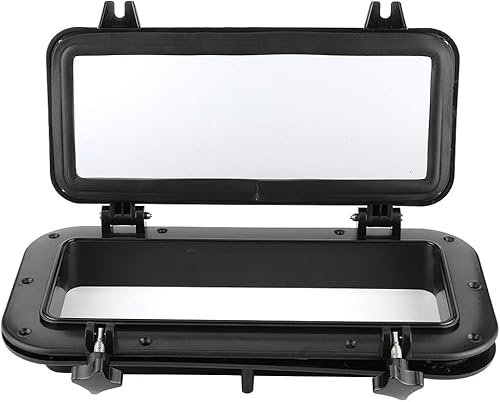 Boat Yacht Square Porthole Opening Window Port Hole Portlight Hatch Marine Window,ABS 4mm Rectangular Temper Glass Ultraviolet Resistant Windows for Boat Yacht 400x200mm