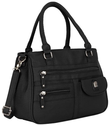 EAAKIE Damen Tasche, Schultertasche, Handtasche, Umhängetasche mit Leder Optik und vielen Fächern