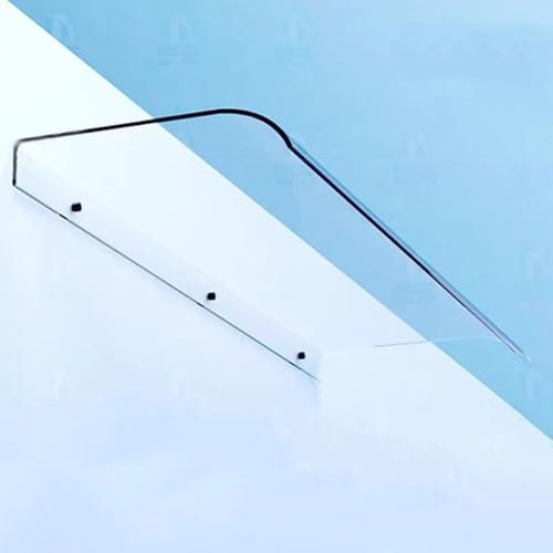 Transparentes Türvordach Markise Regenschutz, Pultbogenvordach Sicherheits-Außenmarkise, Fenstervordach, UV-Schutz vor Regen und Schnee(50x100cm)