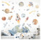 Little Deco Wandsticker Planeten Weltall Wandtattoo Babyzimmer Sonnensystem Sterne Wandaufkleber Raketen Weltraum Kinderzimmer selbstklebend DL5115-03