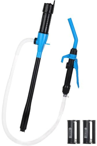 Portable Power Battery Pump, Batteriebetriebene Flüssigkeitstransferpumpe, Elektrische Kraftstoff Umfüllpumpe, Multifunktionale tragbare Automatische Absaugung Pumpe für Benzin, Gas, Wasser (Blau)