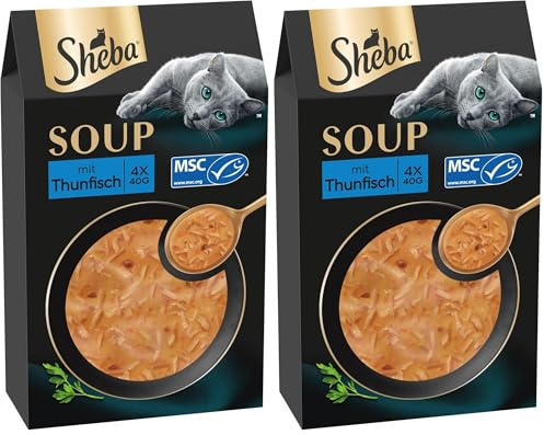 Sheba Multipack Soup - Katzennassfutter im Portionsbeutel - Thunfisch - 40 x 40g (Packung mit 2)