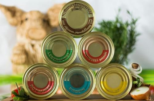 Original Eichsfelder Wurstspezialitäten I 6 x Wurstkonserven in Dose I Probierpaket I Eisbein I Rotwurst I Mettwurst I Sülze I Schwartenwurst I Leberwurst I Fleischerei Weber I Eigene Herstellung