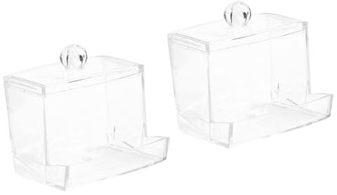 Milisten 2stücke Hühner-futterspender Automatischer Futtertrog Für Küken Und Vögel Transparenter Futterbehälter Für Kleine Haustiere Platzsparendes Design Einfach Zu Befüllen