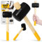 Martello Maglio Gomma 65 mm 450 g Mazza Rotondo Nero Manico Legno Ergonomico Antiscivolo Campeggio Tenda Pavimentazione Piastrelle Foglio Bricolage