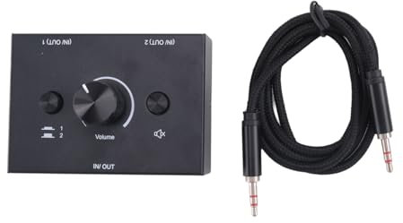 Krytavo Interruttore Audio Stereo da 3,5 mm Altoparlante Passivo in Plastica Cuffie Selettore Manuale Splitter Box Condivisione Audio