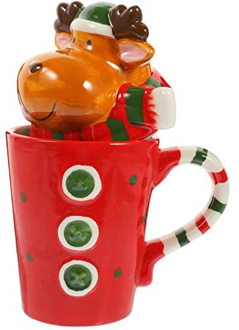 MAGICLULU Weihnachtsbecher aus Keramik große Kaffeetasse Becherbaum Kaffeebecher Tassen weihnachtsdeko kaffeekännchen weihnachts party Wasserkrüge aus Keramik Tasse mit Weihnachtsmotiv