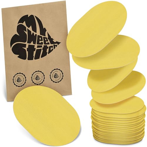 MySweetStitch 25 Fixierpflaster für CGM-Sensoren oval Yellow | Hilft gegen vorzeitiges Ablösen, wasserfest und schnell trocknend, hautfreundlich, bis zu 15 Tage Halt