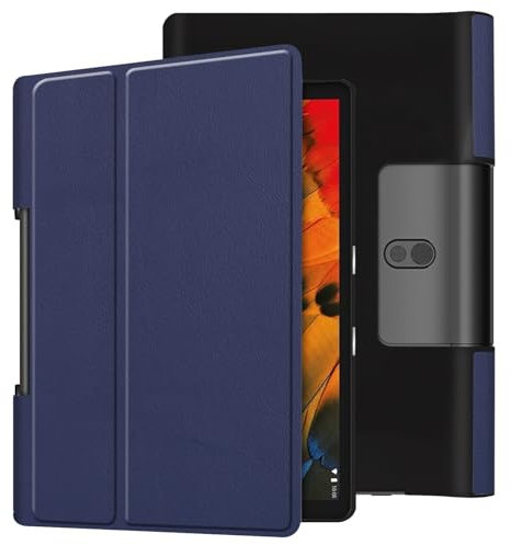 Compatibile con Lenovo Yoga Smart Tab 10.1 (YT-X705F) Custodia per tablet leggera Trifold Stand PC Hard Back Cover Protettiva Full Body Robusta Antiurto Case zy (Blu)