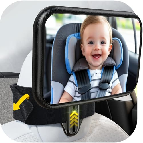 TAZENI Baby Car Mirror for Rear-Facing Car Seat, Fixed Headrests Tesla