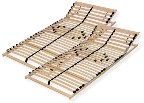 Sleepneo Lattenrost 180x200, Kopfteil verstellbar, Ergonomischer 7 Zonen Lattenrost, Buchenholz, 28 Latten, Lattenrahmen, Federholzrahmen, Selbstmontage, hohe Traglast bis 140Kg