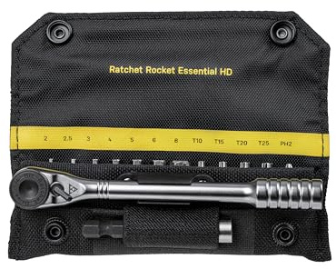 Topeak Ratchet Rocket Essential HD Stahl/Nylon, Schwarz/Gelb, max. 60 Nm, kompakter Ratschen-Schlüssel für Fahrrad, 13x5,2x2,5 cm, 15400217