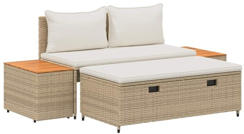 vidaXL Outdoor-Sofagarnitur 4 -Seater 4 pcs 55 x 30 x 39 cm, Stylisches Outdoor-Sofa-Set, Moderne Gartenmöbel, rechteckige Sitzbank, platzsparende Akazie für deinen Patio