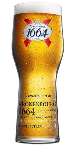 Kronenbourg 1664 Kronenbourg Pint Glasses CE 20oz / 568ml - Set of 4 Beer Glasses