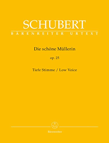 Die schöne Müllerin op. 25 D 795 (Tiefe Stimme). Singpartitur, BÄRENREITER URTEXT: Vorwort von Walther Dürr über Entstehungsgeschichte und Quellenlage. Texte deutsch-englisch