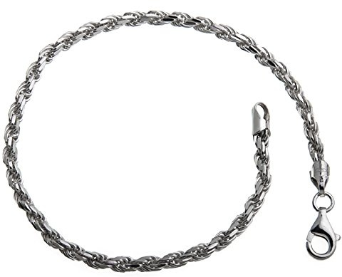 Kordelkette Armband 3mm - 925 Silber - Länge 16-25cm