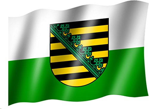 sportfanshop24 Flagge/Fahne Sachsen Staatsflagge/Landesflagge/Hissflagge mit Ösen 150x90 cm, sehr Gute Qualität