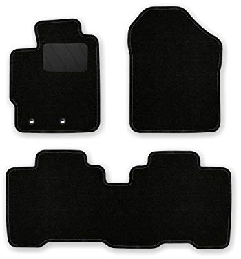 Bär-AfC Auto Fußmatten Classic passend für Toyota Verso S 2011-2015, Autoteppiche Nadelvlies Schwarz, Rand Kettelung Schwarz, Textiler Trittschutz, Set 3-teilig, TY03978