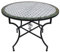 Saharashop Orientalischer Mosaiktisch Rund Ø 100 cm Tawriq Grün-Natur, Terrassentisch, Gartentisch, Mediterraner Fliesentisch, Beistelltisch-Handarbeit, Balkontisch Bistrotisch Kaffeetisch