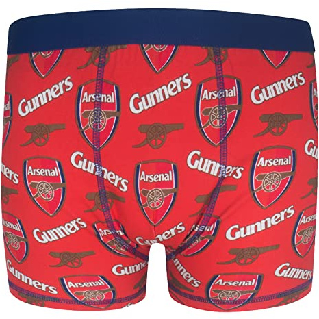 Arsenal FC Official Gift 1 Pack Boys Multi Crest Boxer Shorts Red 9-10 Years
