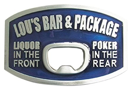 JEAN'S FRIEND Blue Enamel Vintage Bar Beer Bottle Opener Belt Buckle Gurtelschnalle