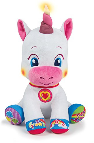 Clementoni Baby 52329 - Ma Douce Licorne Interactive - Peluche - Jouet Educatif - Elle Chante et S'Illumine - 5 Touches Interactives - Effets Lumineux - pour Enfants à partir de 6 Mois et Plus