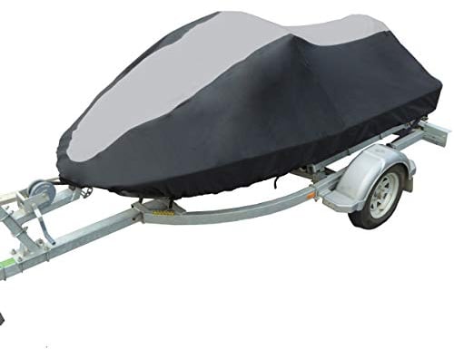 Oceansouth Jet Ski Abdeckplane Grau-Schwarz (Verschiedene Größen) (2.5m - 2.9m) Boot Motorrad abdeckplane Abdeckung abdeckplanen Jetski Boat Boots zubehör faltboot hydrofoil Auto Boote Yacht