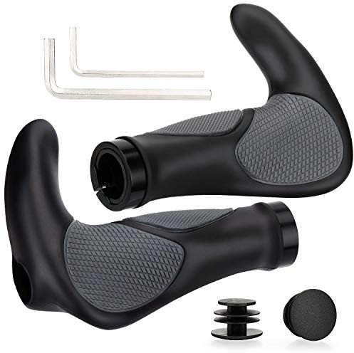 ELOSIS Fahrradgriffe, Fahrradlenker, Horn Lenker Griffe mit Gel Dämpfung, MTB Griffe Ergonomisch Handgriffe Fahrrad Bike Lenker Griffe Rutschfester Lenkergriffe 22mm für Fahrrad/E-Bike/BMX UVM