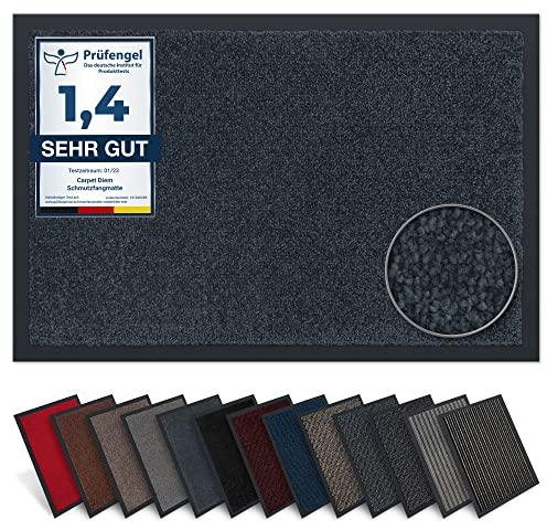 Carpet Diem Zerbino 90 x 150 cm - Tappeto ingresso antisporco - Interno ed Zerbino da Esterno, Tappetino antiscivolo per Porta, Tappeto antisporco per Porta d Ingresso - antracite