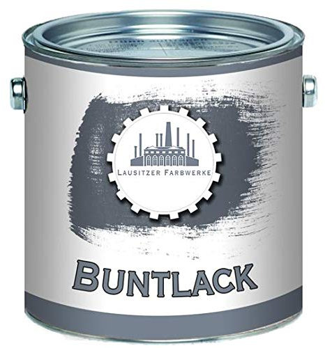 Lausitzer Farbwerk - Barniz brillante 2 en 1 para metal y madera, color gris RAL 7042, imprimación y barniz para interior y exterior, especialmente resistente y de secado rápido, 5 l