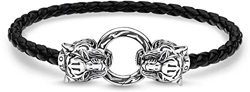 Thomas Sabo Lederarmband Tiger, 17, Schwarz