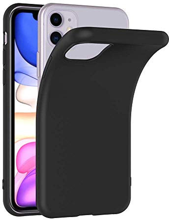 COPHONE® Coque Noir Compatible avec iPhone 11, Housse Etui Noir en Gel TPU Silicone Souple Ultra Mince avec Anti Choc