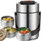 Genric 2.3L Boîte à déjeuner Isotherme en Acier Inoxydable, Boîtes Alimentaires Isothermes Repas Chaud, Bento Lunch Box pour Adultes, Thermos Alimentaire pour l'école, Voyages en Plein air,Silver