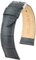 HIRSCH Uhren-Armband Duke L - Uhr-Band aus italienischem Kalbs-Leder mit Alligator-Prägung - Grau - 22 mm