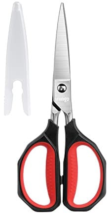 LIVINGO 8.5 Heavy Duty Kitchen Scissors – Thickened Stainless Steel Blade - Sharp Forged Utility Shears for Food Prep, Meat, Chicken, Fish, Vegetables, and BBQ – Protective Cover