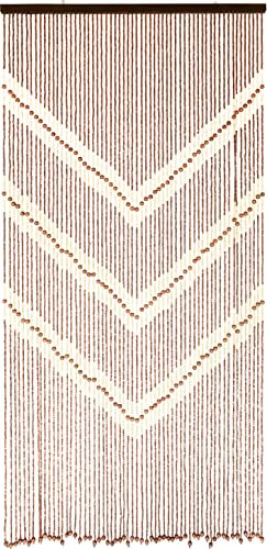 HERSIG - Cortina Puerta Exterior | Cortina de Tiras de Madera de 200 x 90 cm de Instalación Sencilla - Diseño Tres Puntas Claro