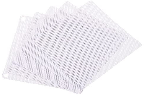sourcing map 120mm Computer Fan Filter Grills PVC Mesh Dustproof Case Cover for Computers, White Pack of 5