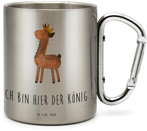 Mr. & Mrs. Panda Becher Lama König - Geschenk, Edelstahltasse, Outdoor, Königin, Edelstahlbecher, Alpaka, Tasse, Camping, Abitur, Abi