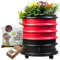 WORMbox | Lombricomposteur 3 Plateaux Rouge + Jardinière + 250gr de vers de Compost + 1 Bloc Coco | 48 litres | Compostez Vos déchets organiques, Les vers de Terre/lombrics/lombricompost