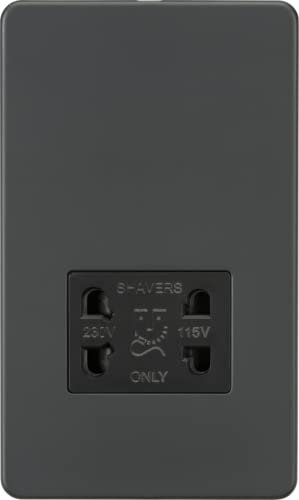Prise rasoir double tension Anthracite 115 V/230 V