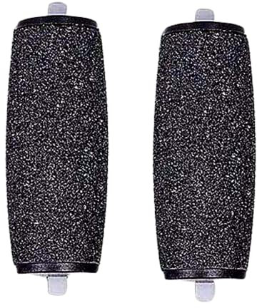 IMKRC Replacement Roller for Electric Foot File, Compatible with Scholl Velvet Smooth Express Pedi, Dead Skin Remover for Feet, Foot Care, (Black Extra Course, 2)