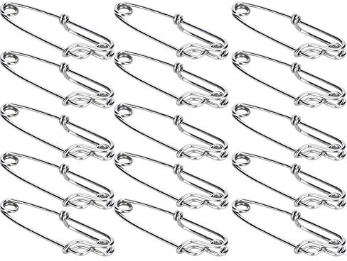 Agatige 15 Stück Longline-Langleinenclip aus Edelstahl, Longline Snap Clip, Angeln Karabiner Einhänger Wirbel Duo Lock zum Angeln von Schnappern oder Haien 1,8 x 60mm Angelwirbel Angeln Barrel Wirbel