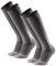 DANISH ENDURANCE 2 Paar Kompressionsstrümpfe, Sport Kompressionssocken, 21-26 mmHg, Unisex, für Herren & Damen, Grau/Schwarz, 43-47