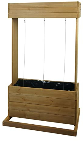 Hochbeet HWC-L72, Pflanzkasten Rankhilfe Pflanzkübel Blumenkasten, 145x85x50cm Outdoor Tanne Holz FSC®, braun