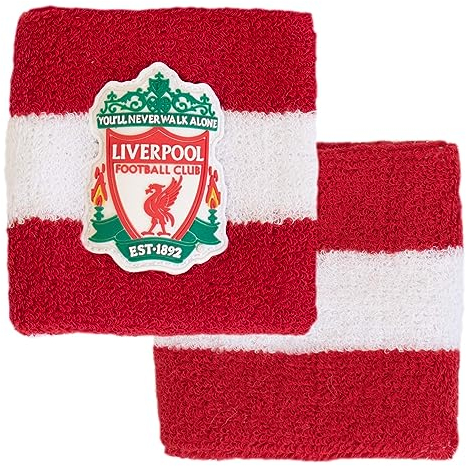 Hy-Pro Offiziell Lizenziertes Liverpool F.C. Baumwollarmband, 2 Stück, Schweißband, Kinder, Erwachsene, Unisex, feuchtigkeitsableitende Schweißbänder, Fußball, Laufen, Sport, Fitnessstudio, Tennis,