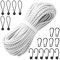 Corde Elastiche,20 metri di corda elastica da 8 mm di diametro con 6 Bungee Ball,6 Ganci a Spirale,6 fibbia da alpinismo per teloni,tende, giardini e automobili,interno (8mm)