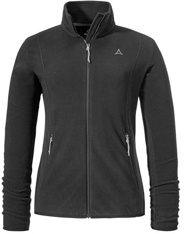 Schöffel Damen Fleece Jk Style Ash WMS, leichte Fleecejacke aus wärmendem Tecnopile, schnelltrocknende Outdoorjacke mit 2-Wege-Stretch, black, 48